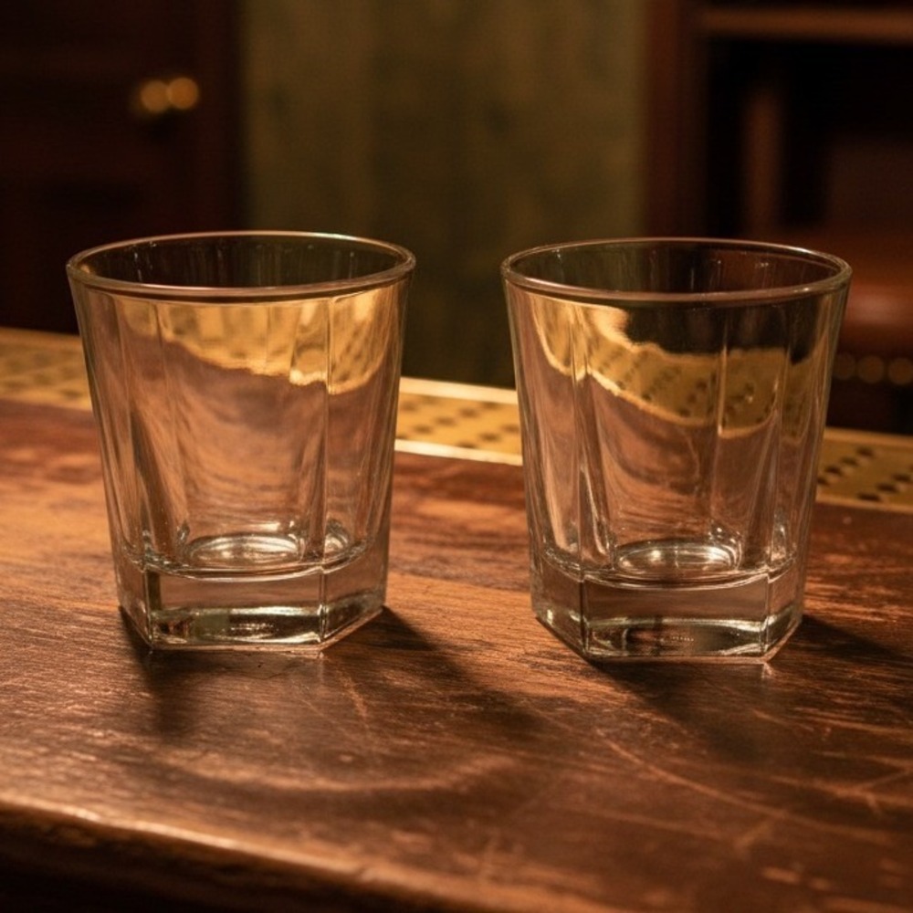 Libbey INVERNESS 15482 Rocks Double Old Fashioned Glasses Pentagonal Set of 2